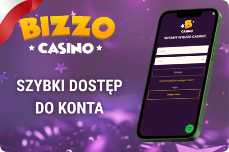 Logowanie do aplikacji Bizzo Casino na urządzeniu mobilnym
